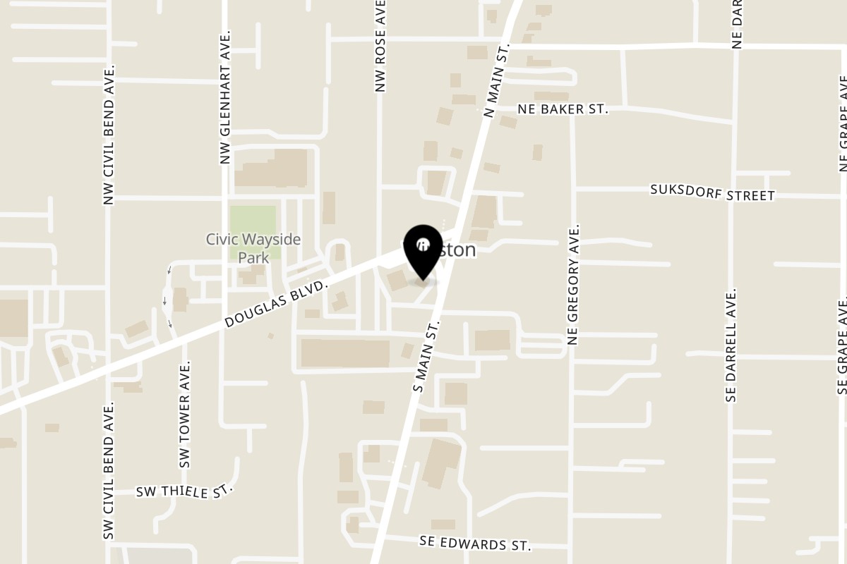 Map showing the location of Muchas Gracias Mexican Food Winston S Main St on 11 S Main St in Winston