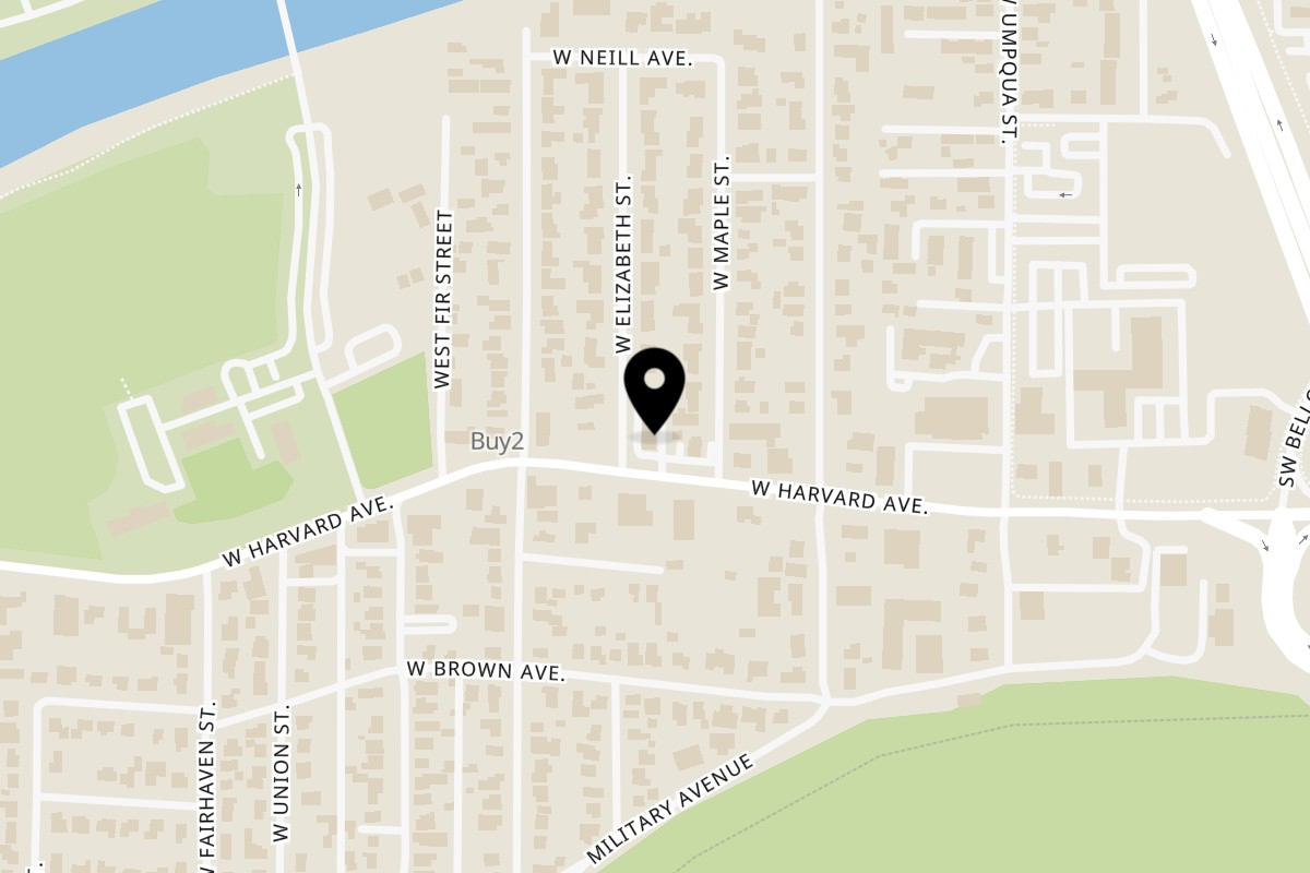 Map showing the location of Muchas Gracias Mexican Food Roseburg W Harvard Ave on 1144 W Harvard Ave in Roseburg