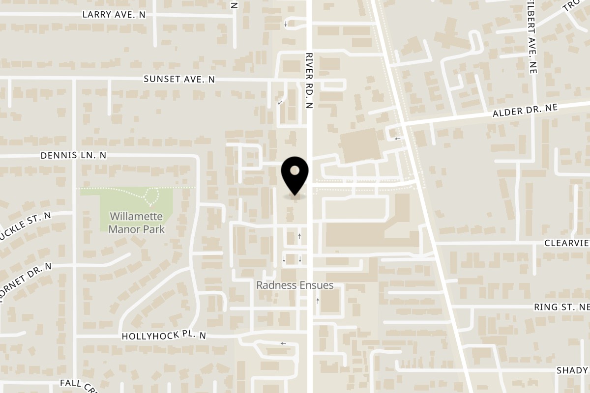 Map showing the location of Muchas Gracias Mexican Food Keizer on 3861 River Rd N in Keizer