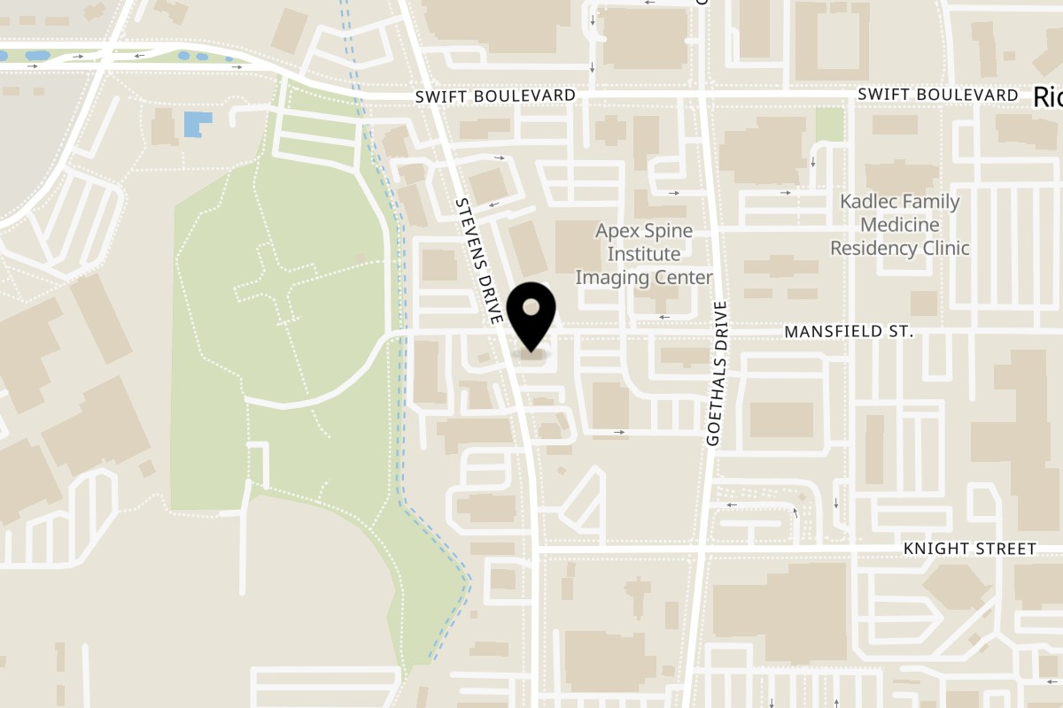Map showing the location of Muchas Gracias Mexican Food Richland Stevens Dr on 894 Stevens Dr in Richland